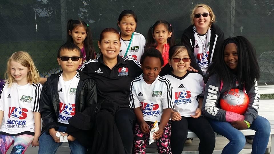 Coach Yada with her Soccer for Success participants