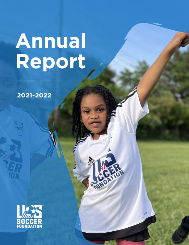FY21 Annual Report cover with two kids smiling