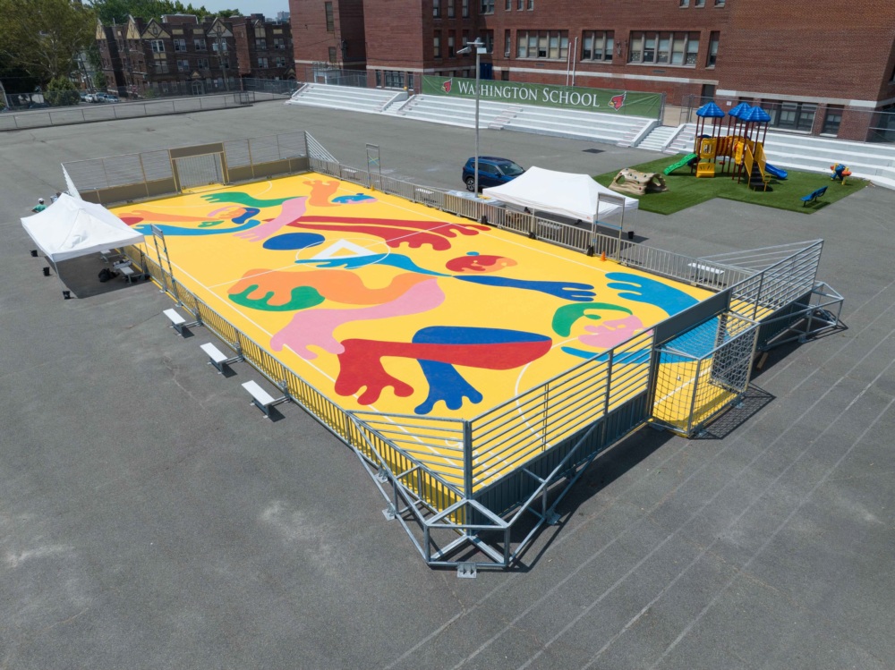 A mini-pitch at Washington Elementary in Kearny, NJ