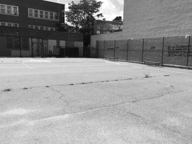 Empty space before creation of a mini-pitch in New York